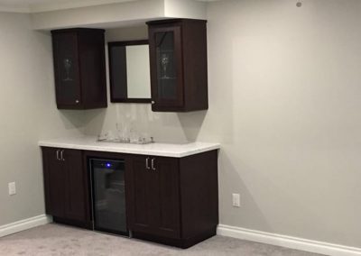 Fridge, bar and counter after renovation