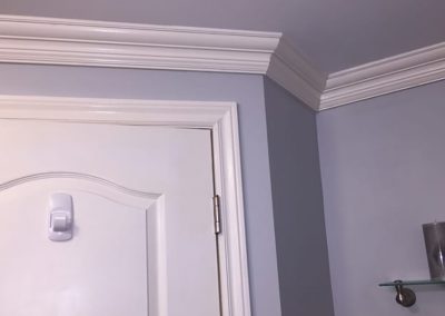 Clean paint lines on door and trim