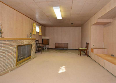 Pink, sad-looking basement
