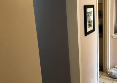 Barn door on laundry closet