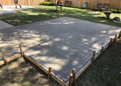 Finished pad in backyard