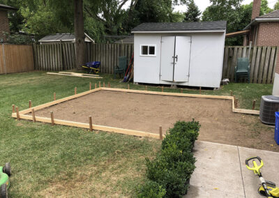 Staked and framed section before pour