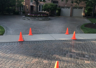 Sealed driveway with wet look